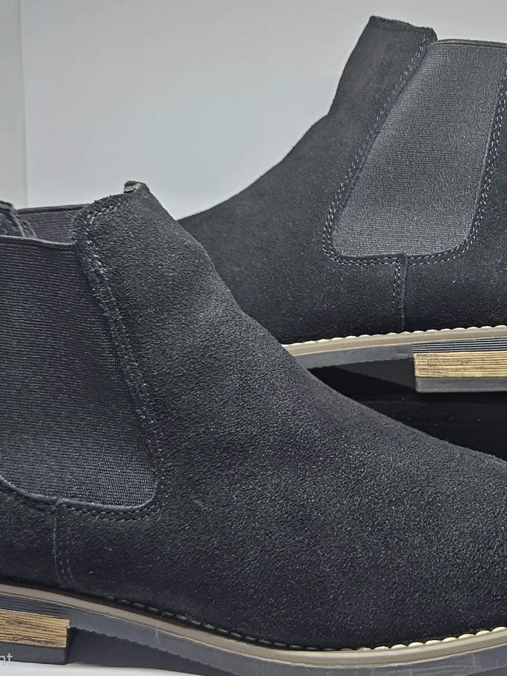 Bruno Marc New York Men's Black Suede Chelsea Boots - Classic Slip-On Sz. 9